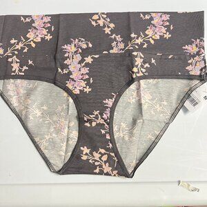 NWT Motherhood Maternity Women's Gray Floral Foldover Brief Panties Size M